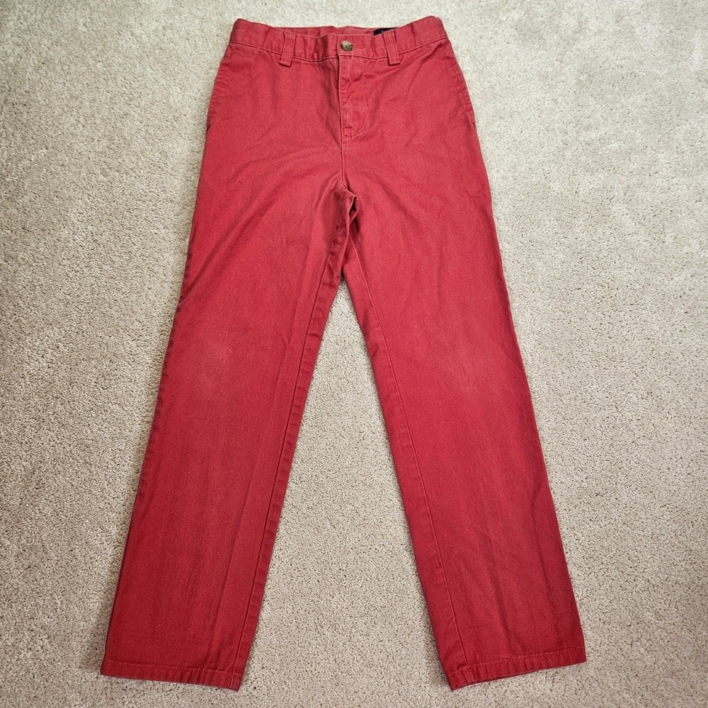 Preppy Classic Polo Ralph Lauren Chino Pant 7 Coral Pony Flat Front Straight Leg